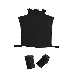 1536 Detachable Collar Sleeves Set Clown Neck Ruffle Blouse